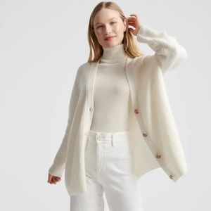 Mongolian Cashmere Oversized Boyfriend Cardigan Sweater